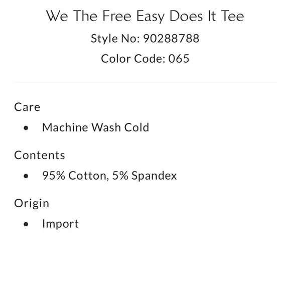 Free People We The Free Easy Does It Tee NWT L - Picture 6 of 12